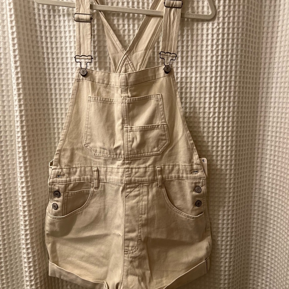 Ivory FreePeople Short Overalls